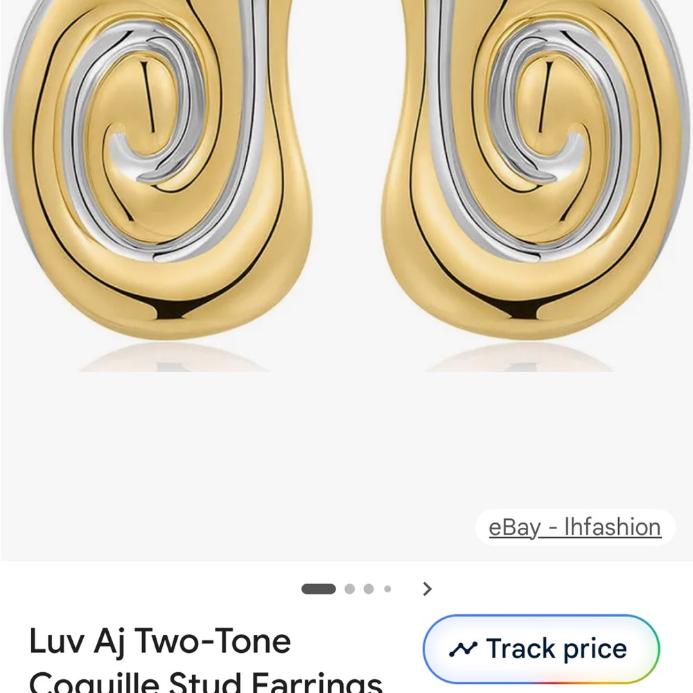 Luv Aj Two-Tone Gold and Silver Swirl Earrings